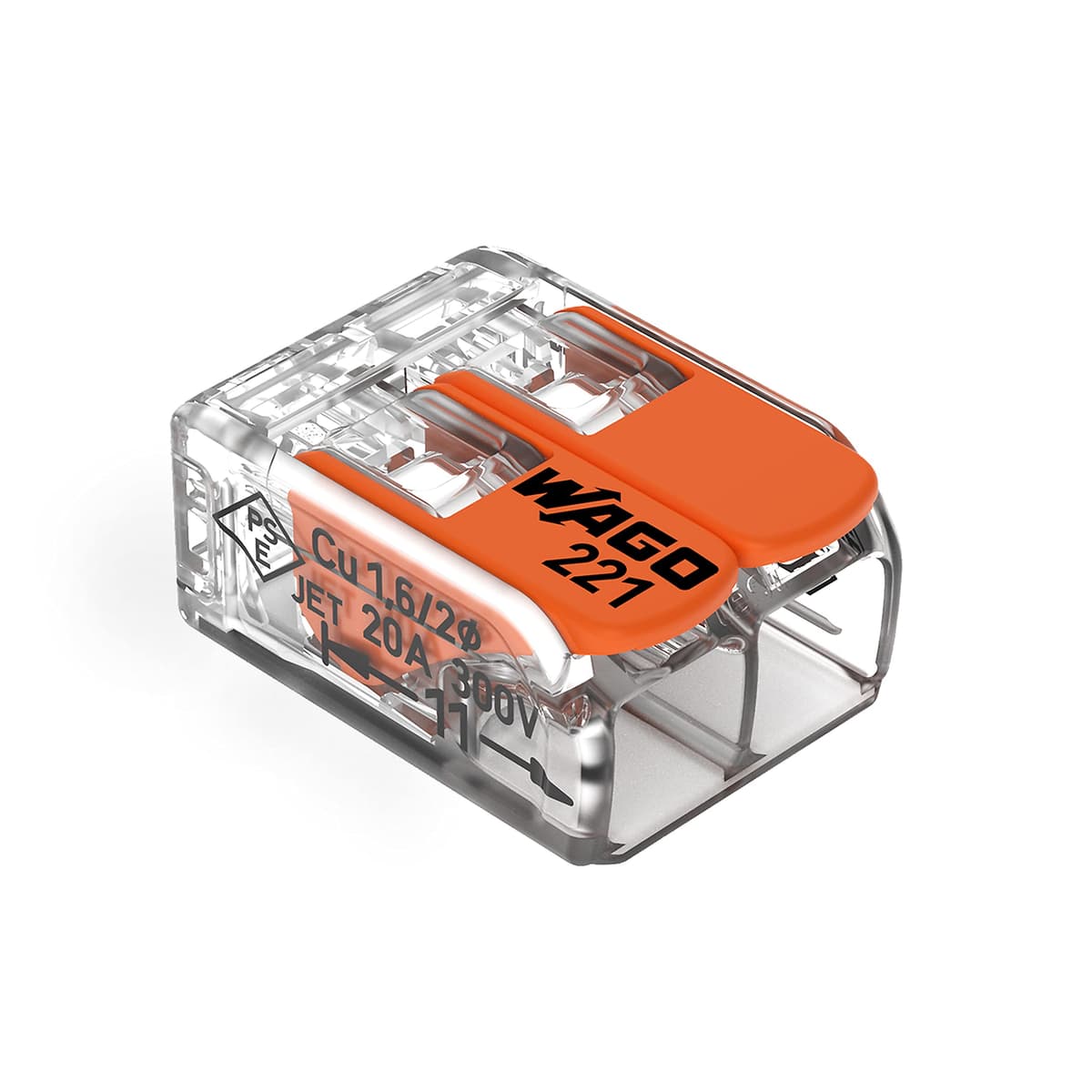 WAGO 221-412 Conectores Compactos de Palanca 2 Conductores (Paquete 2500)