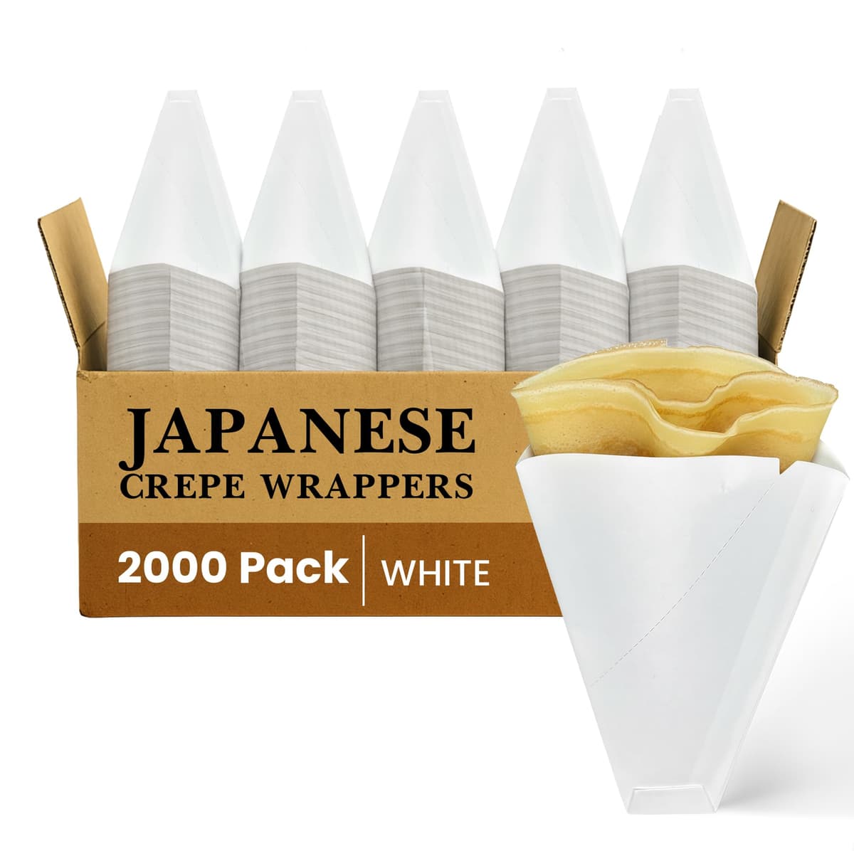 Friteshop White Japanese Crepe Wrappers - 2000 Pack JW125-0002_100