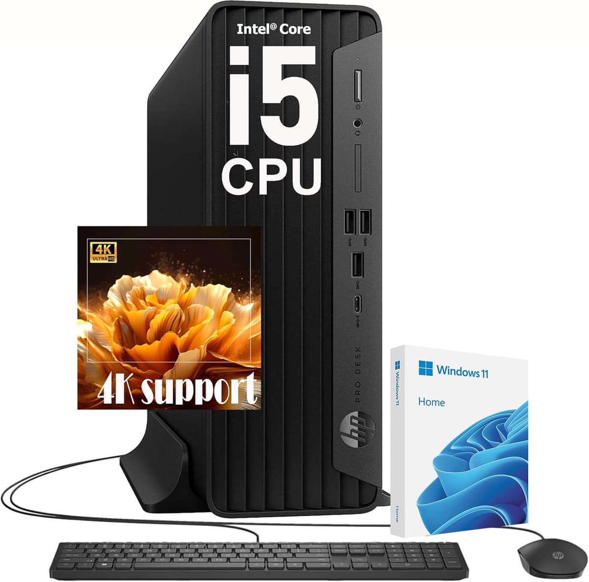 HP ProDesk Small SFF con Intel i5-12500, hasta 64GB RAM, 2TB SSD, 4K, Wi-Fi 6 y Windows 11 Pro G9