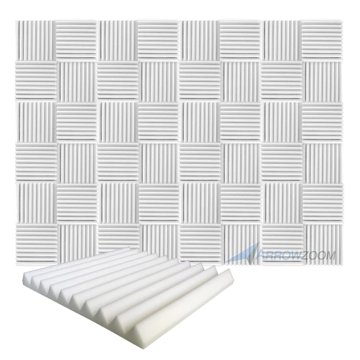 Arrowzoom 96 piezas 20x20x2 in Wedge acústico blanco perla AZ1134 Pearl White AZ6574