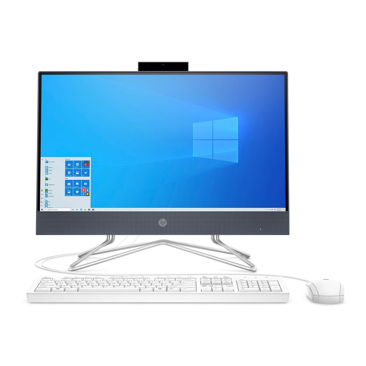 Computadora de Escritorio Todo en Uno HP 21.5" FHD / Intel Celeron G5900T / 4GB DDR4 RAM / 256GB SSD / Grabadora de DVD / Wi-Fi AC / HDMI / Bluetooth / Azul / Windows 10 Home (Reacondicionada)