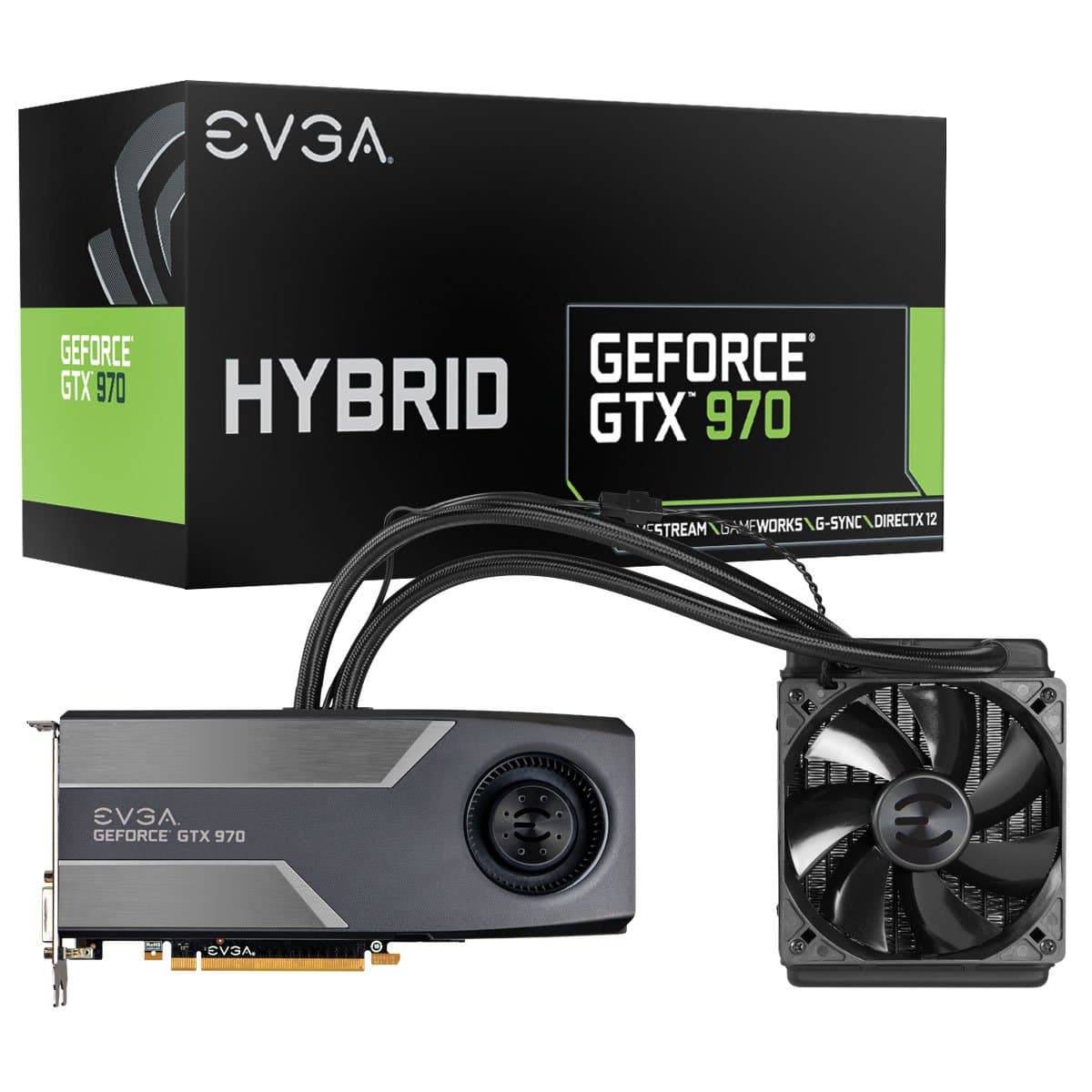 EVGA GeForce GTX 970 4GB HYBRID GAMING, Tarjeta de Video 04G-P4-1976-KR