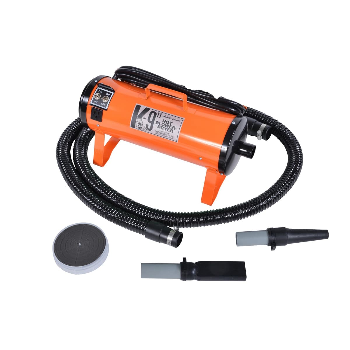 Secador de Perros K9 II de Electric Cleaner Company - Secador de Alta Potencia, 10' Manguera, Deshedding, Naranja