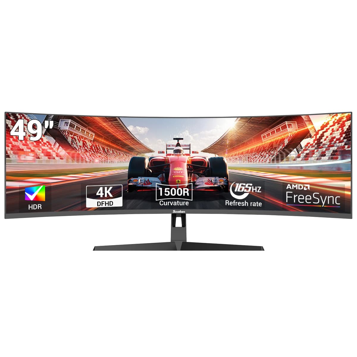 Sealan 49" Curved Gaming Monitor 165Hz Ultrawide 32:9 WDFHD 3840×1080, 1500R, HDR400 Q49B4D