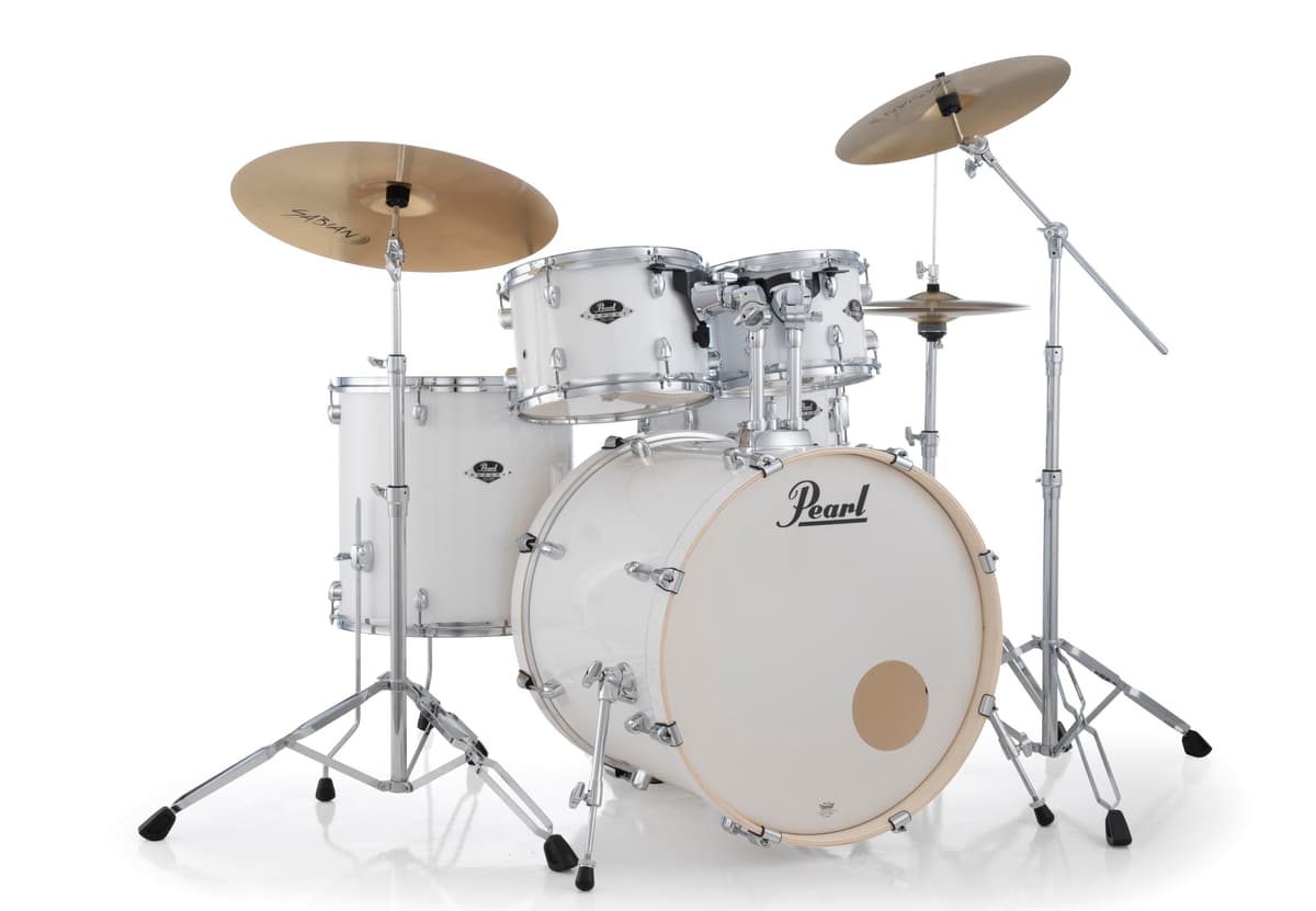 Pearl Export 5 Piece Drum Set Pure White con Hardware (EXX725SN/C33)