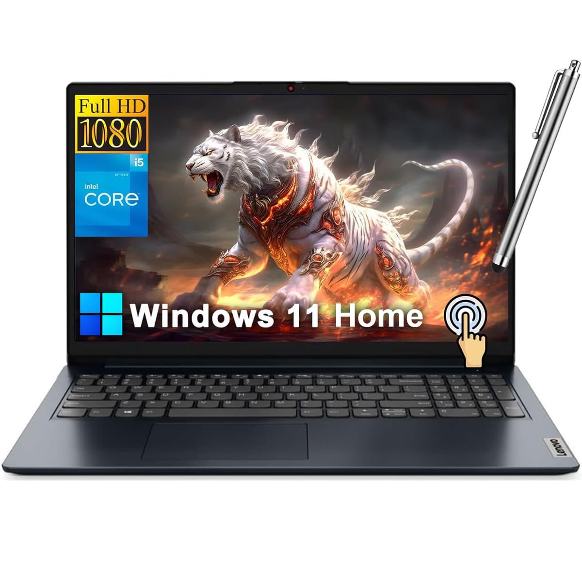 Portátil Lenovo IdeaPad para Negocios, Hogar y Estudiantes, 15.6" FHD Táctil, Intel i5-1235U de 10 núcleos, 24GB RAM, 1TB SSD, Windows 11 Home, Teclado Numérico, Wi-Fi 6, con Lápiz Stylus Lenovo Laptop