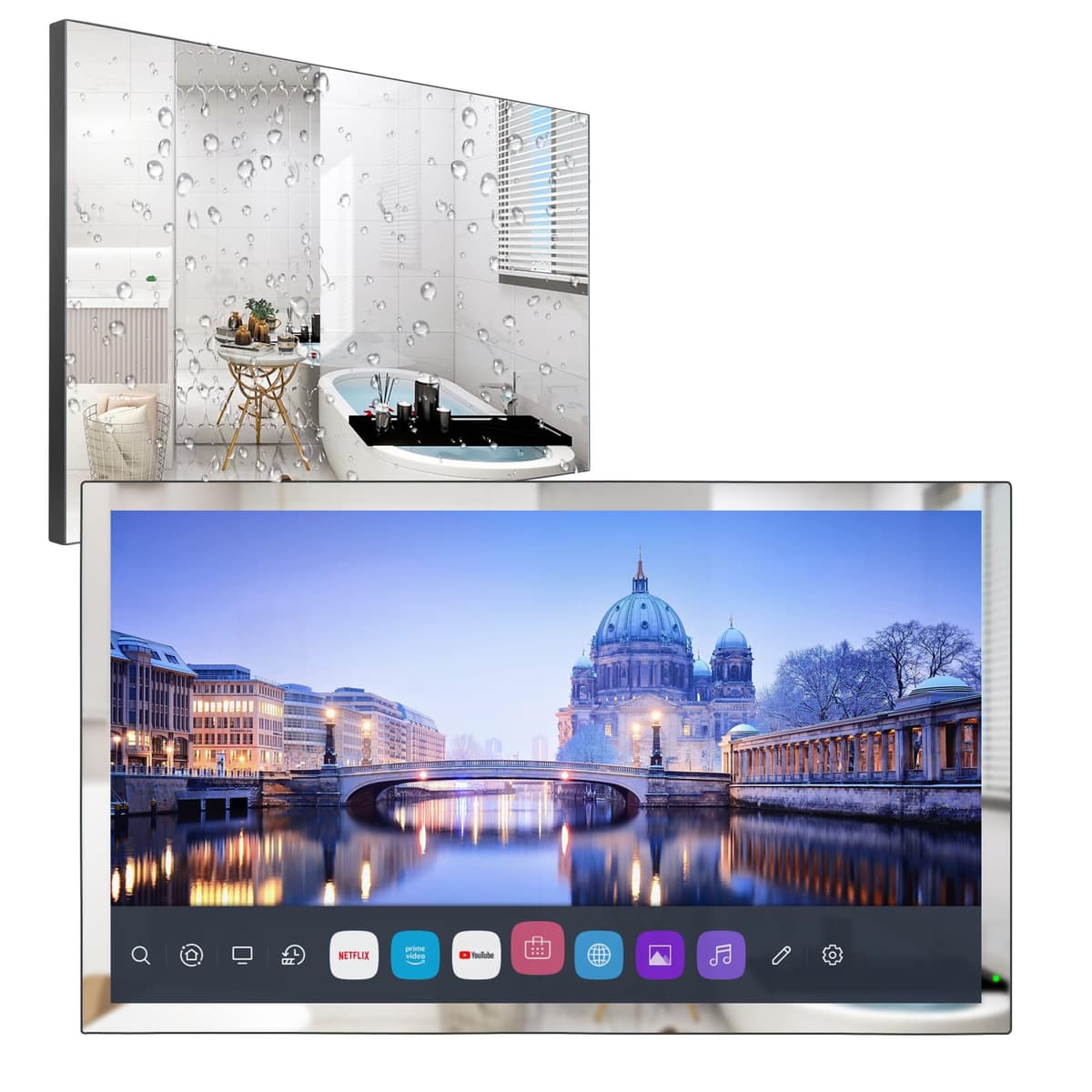 elecsung 32" 4K UHD Smart Mirror TV IP65 Dolby Atmos webOS 2024 320A023