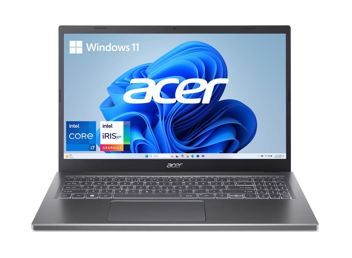 acer Aspire 5 15 Slim Laptop | Pantalla táctil IPS FHD de 15.6" 1920 x 1080 | Intel Core i7-1355U | Intel Iris Xe Graphics | 16GB LPDDR5 | SSD Gen 4 de 512GB | Wi-Fi 6E 802.11ax | Teclado retroiluminado NX.KMCAA.008