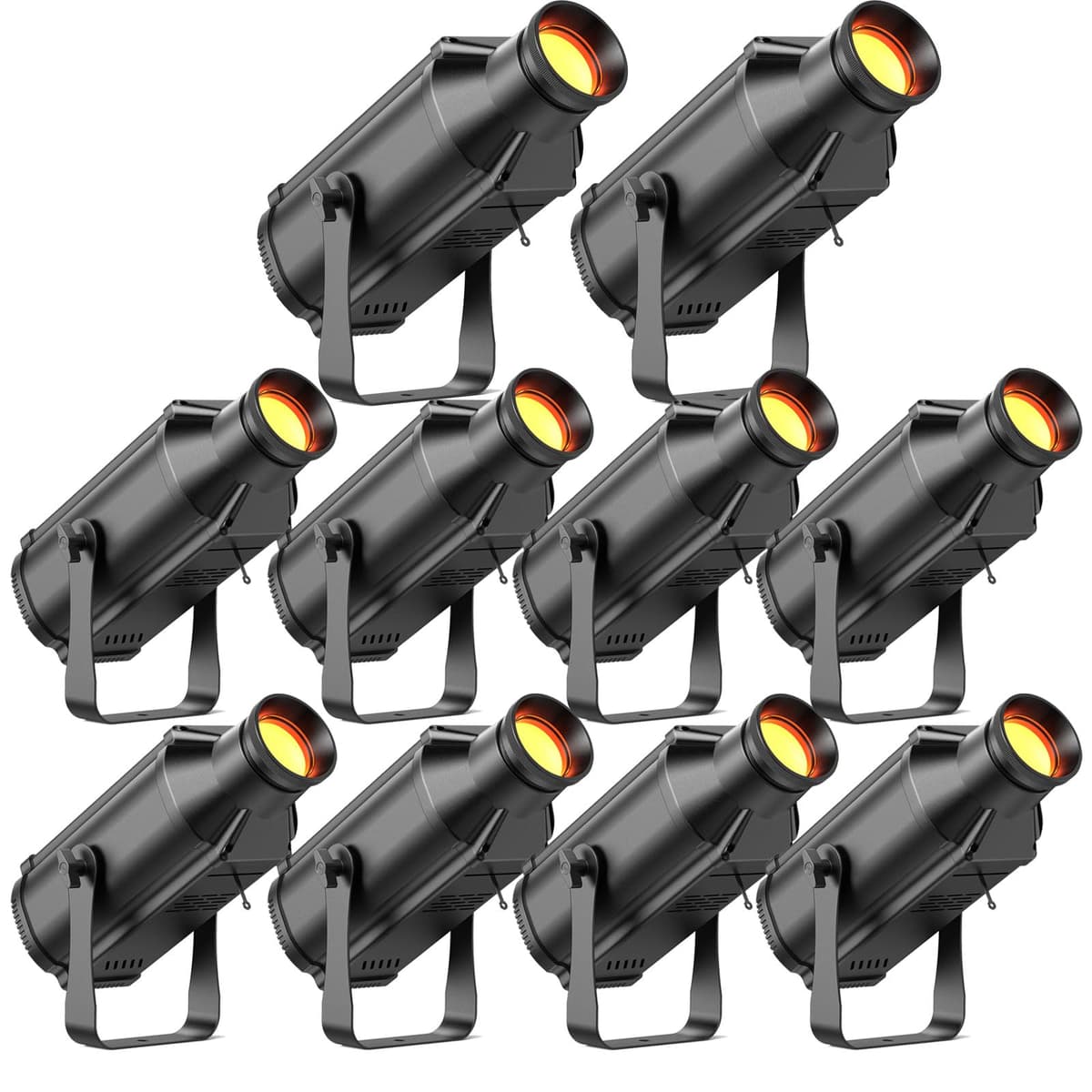 Nitehop 100W Profile Stage Pin Spot Lights RGB 3in1 25° COB LED DMX512 (10 Pack) ZQ07053