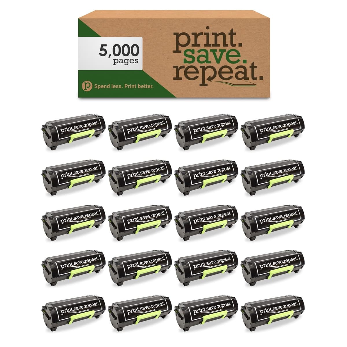 Print.Save.Repeat. Case de 20 cartuchos de tóner remanufacturados Lexmark 501H para series MS310-MS610 501H-IPS