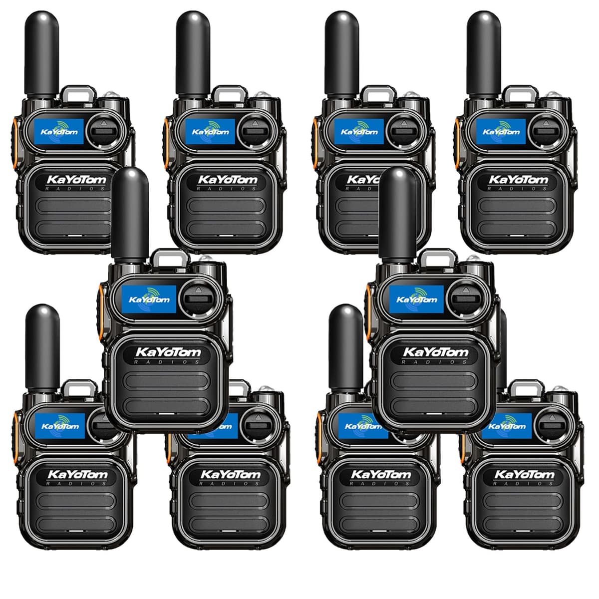 KaYoTom Radios Nationwide Unlimited Range Walkie Talkie - Paquete de 10, FCC Certified M11