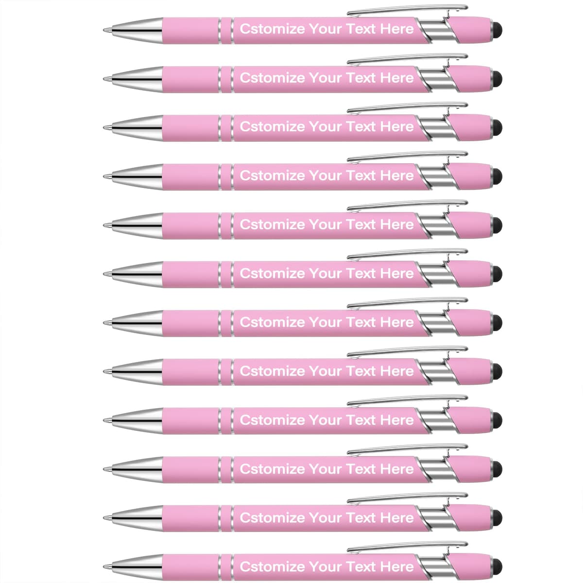 Kingluu 500 piezas bolígrafos personalizados con stylus, tinta negra, escritura suave, con nombre o logo YZBDZ001