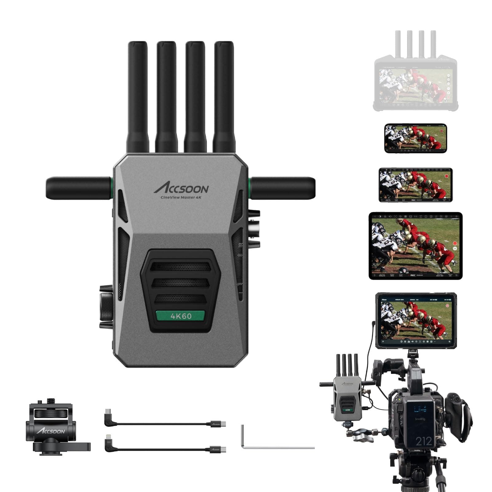 Accsoon CineView Master 4K Transmisor Inalámbrico Tri-Band 4K WIT07-TX