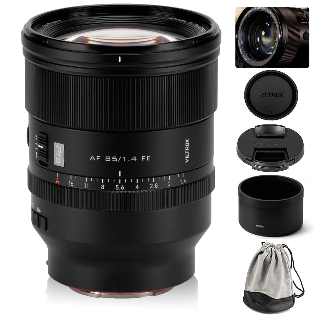 VILTROX 85 mm F1.4 Pro FE Lente Full Frame para Sony E, Autoenfoque Gran Apertura Medio Teleobjetivo con Motor HyperVCM para Sony E-Mount A7IV A7C A9III A1 ZV-E1 A7SIII A7RII A7III A7RIII A7RIV A9 FX3 ESUS-VT-00079