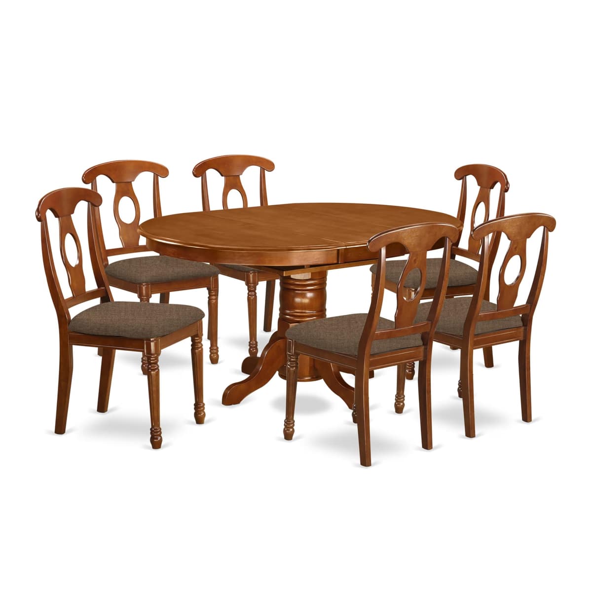 East West Furniture AVNA7-SBR-C 7 Piece Modern Dining Table Set, Saddle Brown