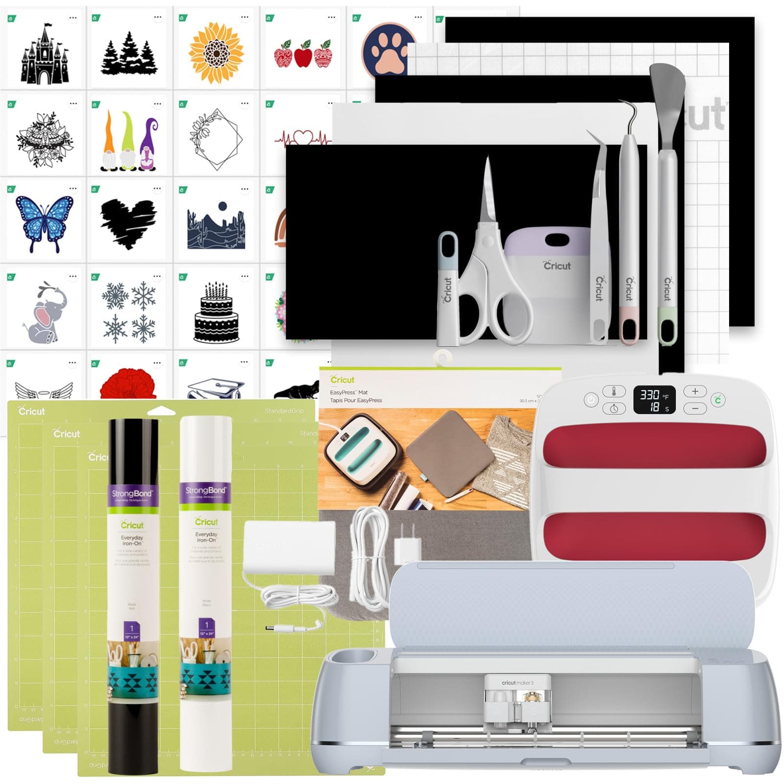Cricut Maker 3 Máquina de Corte Inteligente | Paquete Inicial Iron-On 8002290