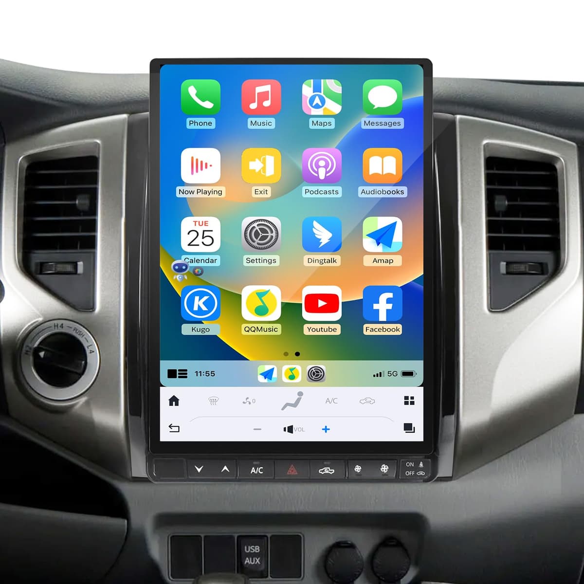 HNOPYHNT Radio 13.8" para Toyota Tacoma 2005-2015 - Qualcomm 8Core, 8GB+128GB, Wireless CarPlay y Android Auto, GPS, DSP