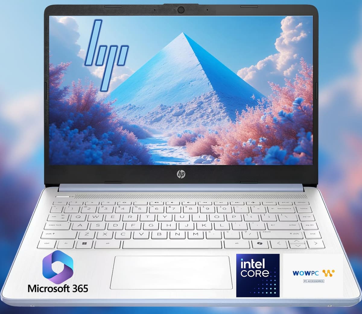 HP 14 Ultrabook Portátil • CPU Intel • 32 GB RAM • 1, 1 TB Almacenamiento (128 GB SSD con Externo + 1 TB OneDrive) • Hasta 12 Horas de Batería • Windows 11 Home • con USB de Recuperación WOWPC