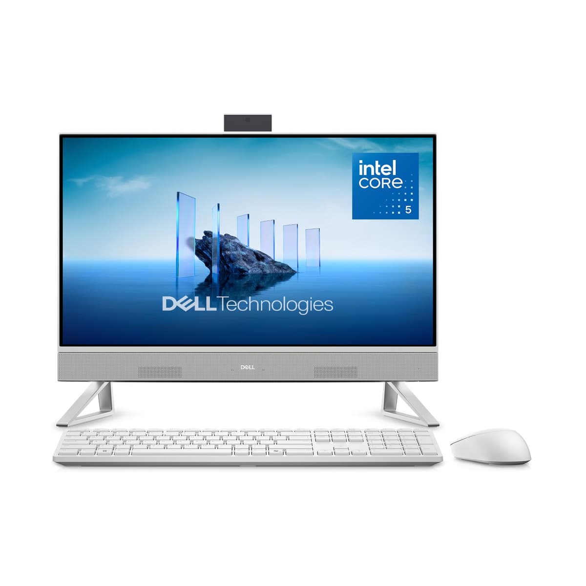 Dell All-in-One de 24" ec24250 pantalla táctil FHD, Procesador Intel Core 5 120U, Gráficos Intel, 16GB RAM DDR5, 512GB SSD, Windows 11 Home, Servicio en sitio + 6 meses Migración minorista - Blanco F3W80