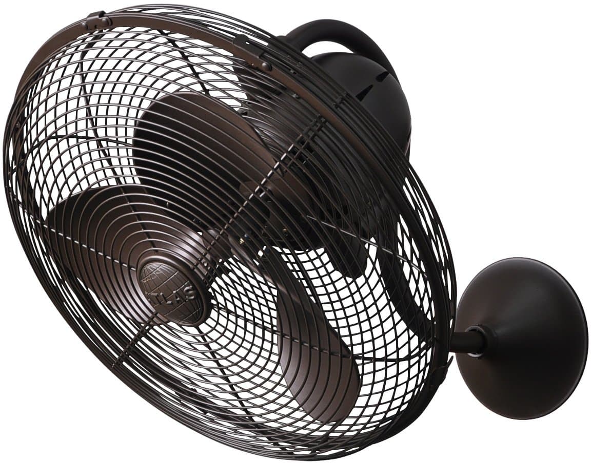 Matthews LL-TB Laura ventilador de pared metálico de 16" para interior/exterior con clasificación para ambientes húmedos, oscilante 90°, con control remoto, motor DC silencioso, bronce