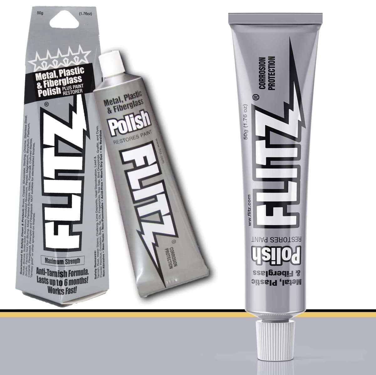 Flitz Multi-Purpose Metal Polish Paste 1.76oz Tube - USA Made (80 Pack) BP 03511-80A-80PK