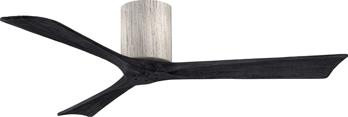 Matthews IR3H-BW-BK-52 Irene Ventilador de Techo Empotrado 52" con Control Remoto y de Pared, Motor DC Silencioso, 3 Aspas de Madera Negra