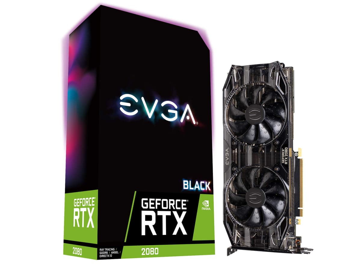 EVGA 08G-P4-2081-KR GeForce RTX 2080 Gaming 8GB GDDR6 Dual HDB Tarjeta Gráfica, Edición Negra