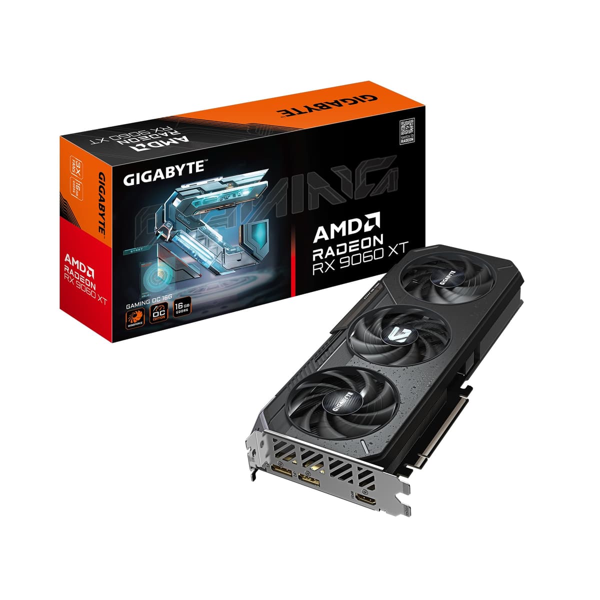 Tarjeta gráfica GIGABYTE Radeon RX 9060 XT Gaming OC 16G, PCIe 5.0, 16GB GDDR6, GV-R9060XTGAMING OC-16GD GV-R9070XTGAMING-16GD