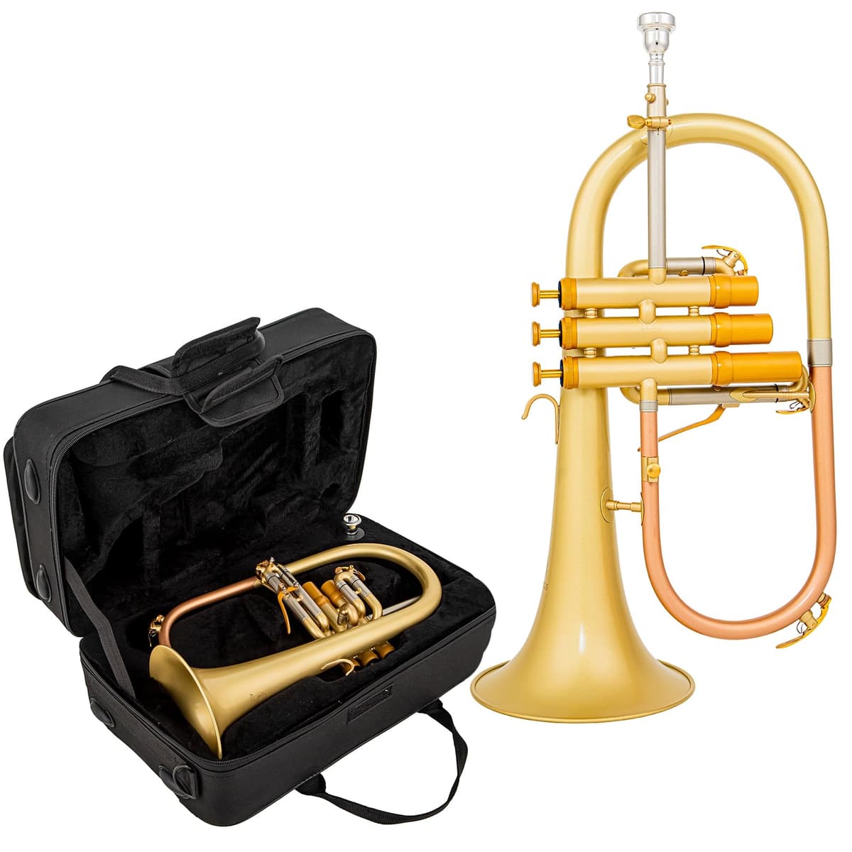 AUROSUS FH-8390 Flugelhorn jazz model con campana de latón 155mm y gatillo en tercer pistón (FH-8390)