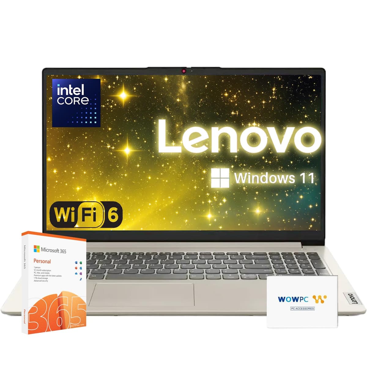 Laptop Lenovo Serie Premium IdeaPad | Modelo Más Reciente | 36 GB RAM | 2.1 TB SSD | 1 Año Office 365 con 1 TB Almacenamiento en la Nube | Intel Core | 15.6" | Teclado Numérico | WiFi 6 | Windows 11 | con USB de Recuperación WOWPC Business Laptop