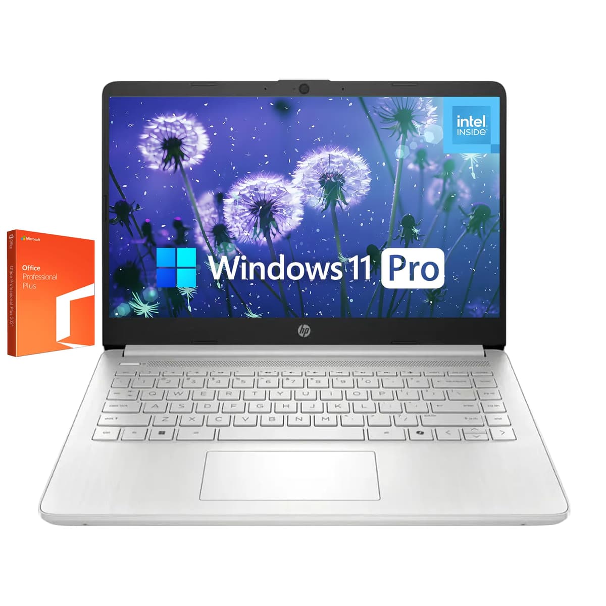 HP 14" HD Laptop para Estudiantes, Copilot AI, 16GB RAM, 1TB UFS, Procesador Intel N150 de 4 núcleos, Wi-Fi 6, Batería de Larga Duración, Windows 11 Pro con Microsoft Office Gratis, Plateado DQUFS-Silver
