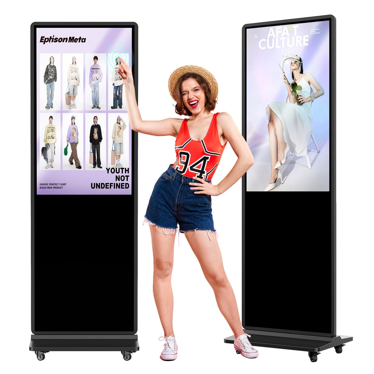 HomeTreeX 43'' Digital Signage Display Smart Android - Pantalla LCD táctil 4K para señalización 49-t-b