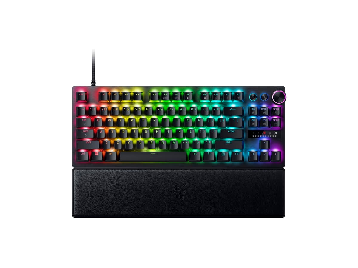 Razer Huntsman V3 Pro TKL Teclado Analógico Óptico Tenkeyless para Deportes Electrónicos (Volante Multifunción Digital y Botones de Control Dedicados, Teclas PBT Texturizadas de Doble Capa) RZ03-04980600-R3N1