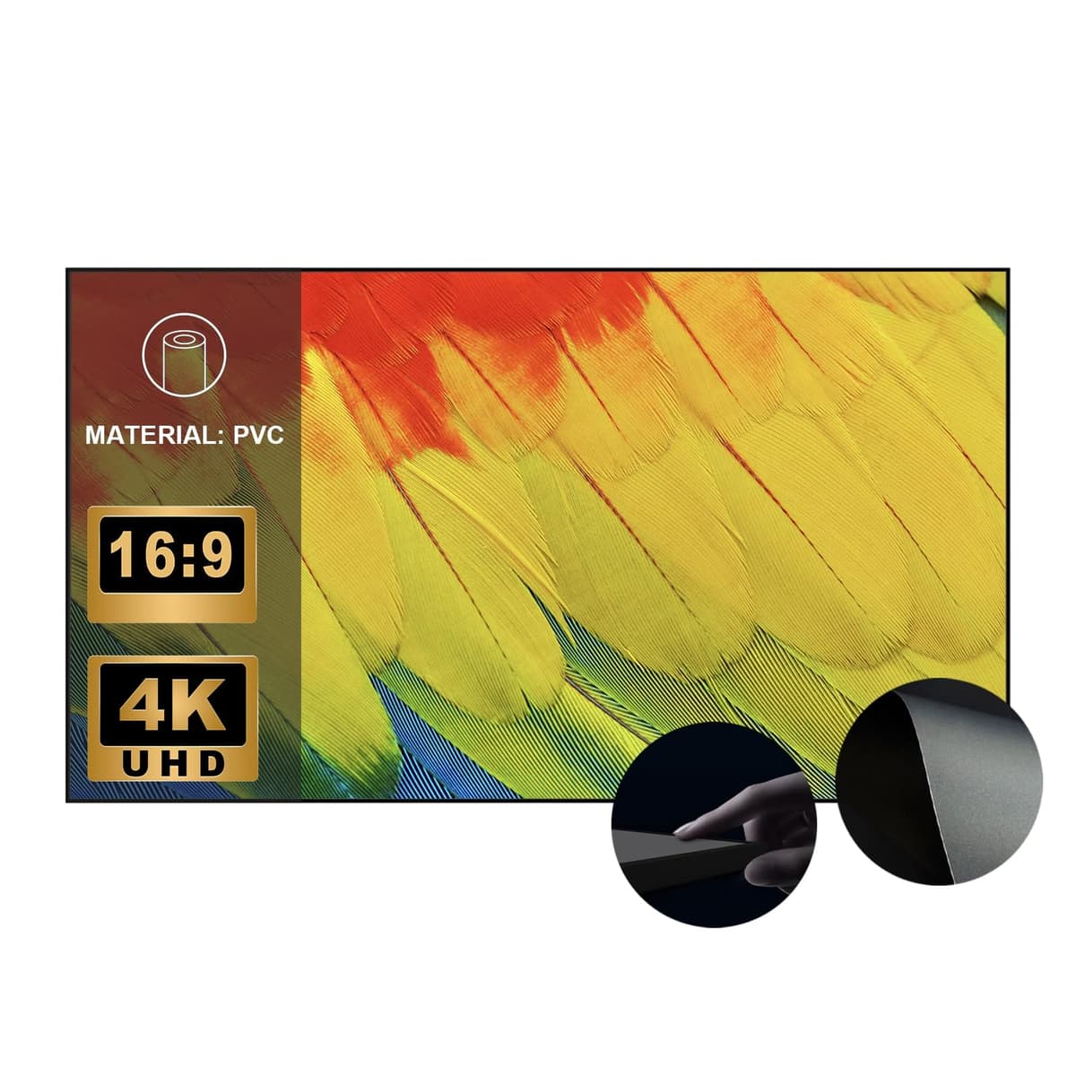 Wupro Gallery Fixed Frame Gray Crystal CLR 150" para proyectores estándar/largo alcance