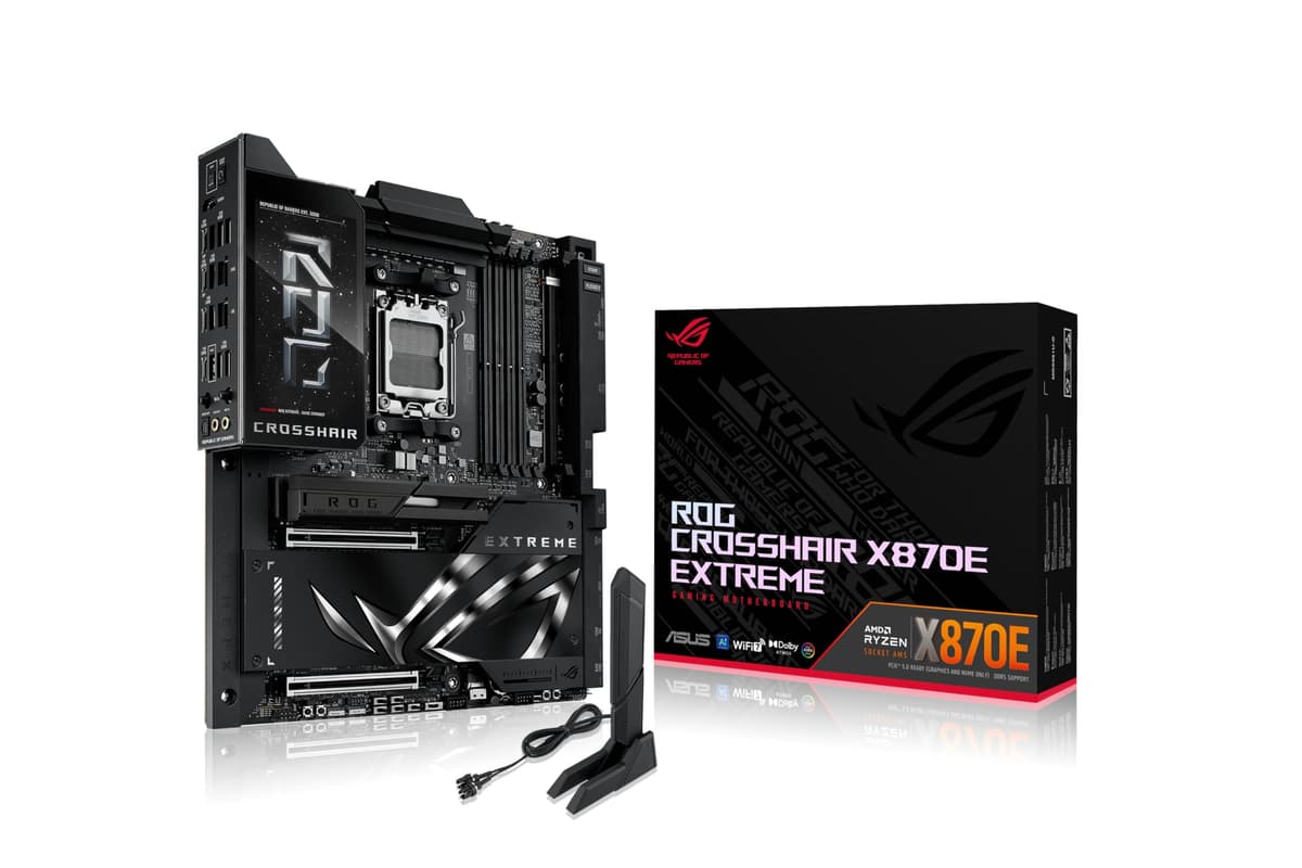 ASUS ROG Crosshair X870E Extreme AM5 E-ATX Motherboard DDR5 PCIe 5.0,5x M.2, Wi-Fi 7, Dual USB4, 5” LCD