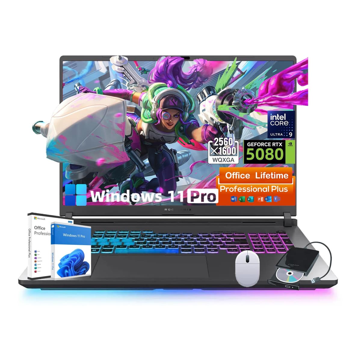 ASUS ROG Strix G18 (2025) - Intel Ultra 9 275HX, RTX 5080 16GB, 18" 2.5K 240Hz, 64GB/8TB, Windows 11 Pro, Office Lifetime G815LW-G18.U95080