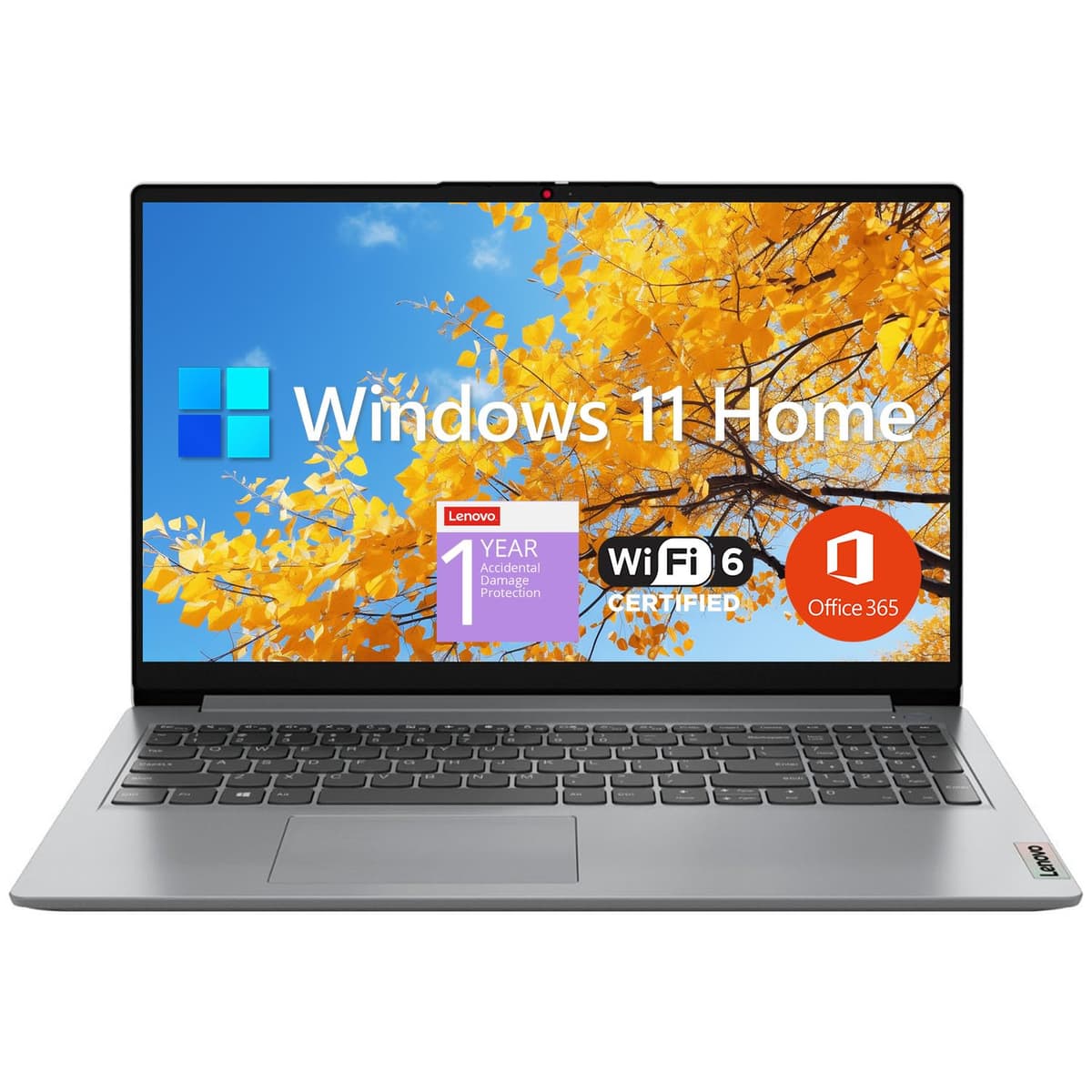 Lenovo IdeaPad 1 Laptop para Estudiantes, pantalla FHD 15.6", procesador Intel de doble núcleo, 20 GB RAM, 1 TB SSD + 128 GB eMMC, 1 año Office 365, Wi-Fi 6, lector de tarjetas SD, W11H, gris, 1 año adicional ADP IdeaPad 1 15IJL7