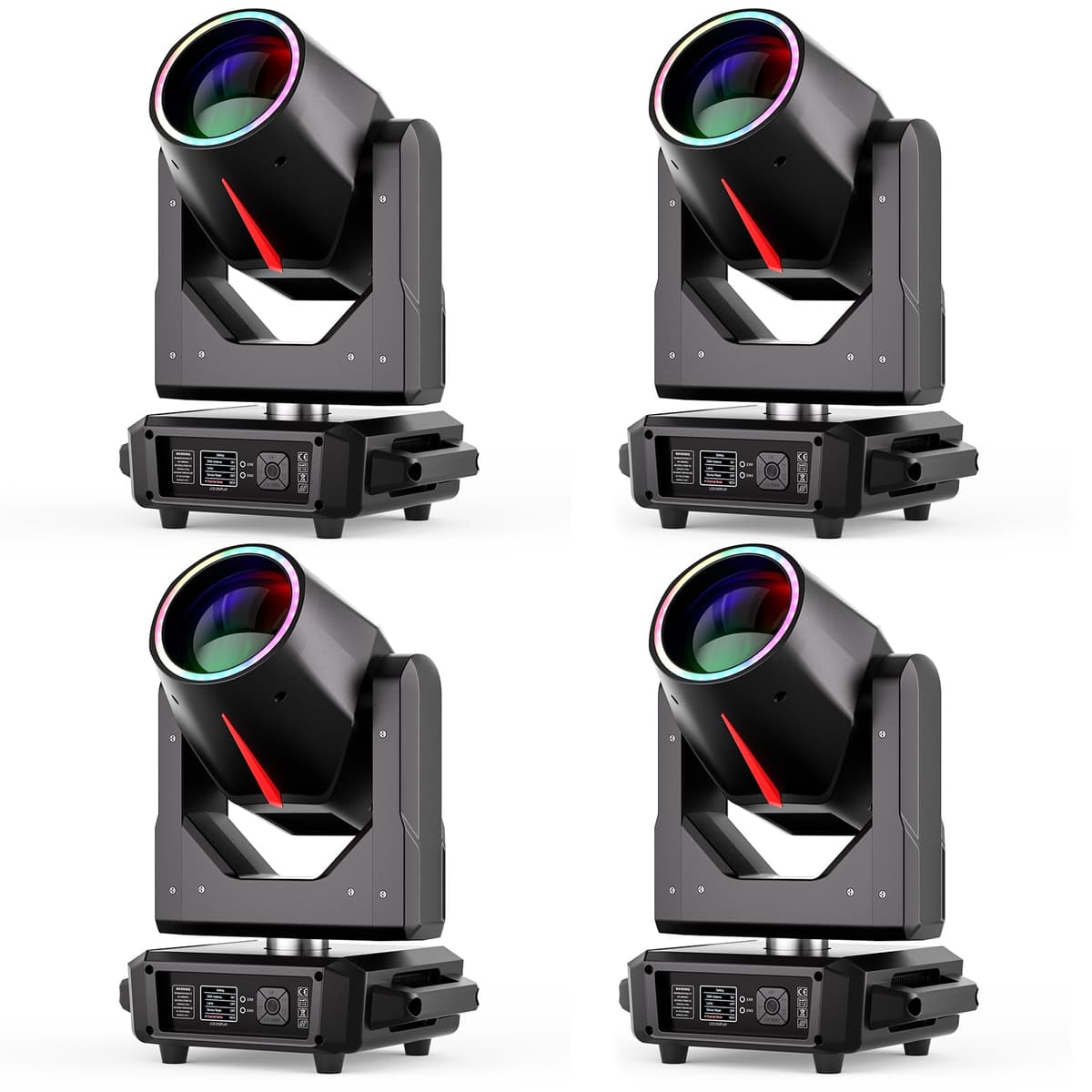 GdjRttk 4PCS 295W Moving Head Light - Beam Spot con Prismas, Gobos y DMX, Efectos Rainbow/Frost 02823X4