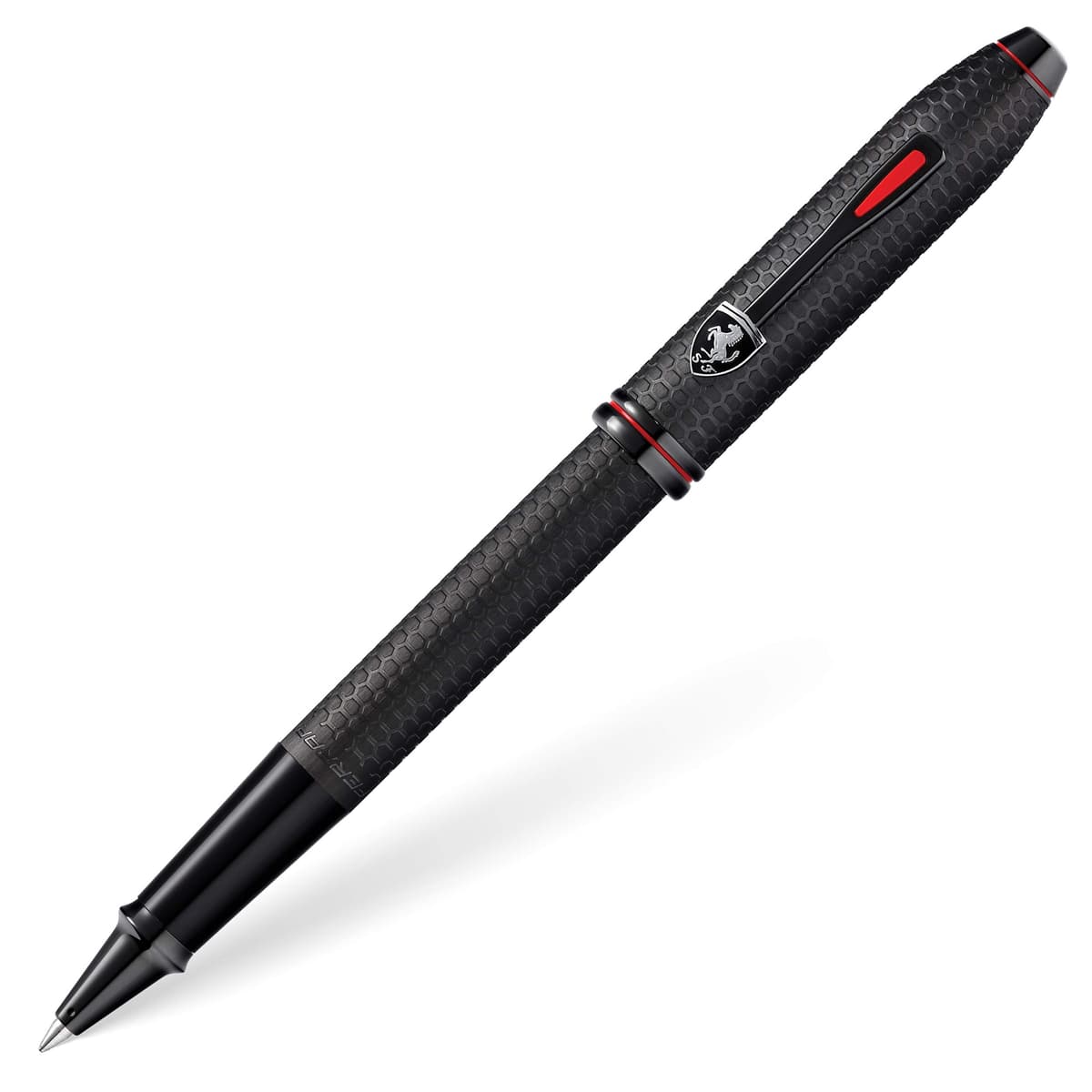 Cross Townsend Collection for Scuderia Ferrari - Negro cepillado, bolígrafo rollerball con patrón calado de panal FR0045-58