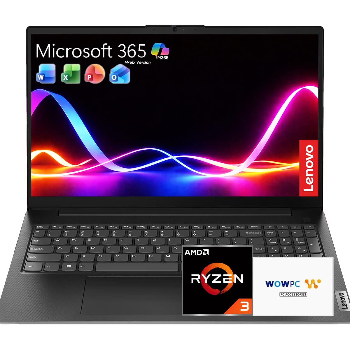 Lenovo V15 2026 para Estudiantes y Empresas, CPU AMD Ryzen Serie 7000 (Mejor que Intel i7-1160G7), Pantalla FHD IPS de 15.6", 16 GB RAM, 512 GB SSD, Puerto Ethernet RJ-45, Windows 11 Pro, WOWPC USB, Sin Mouse