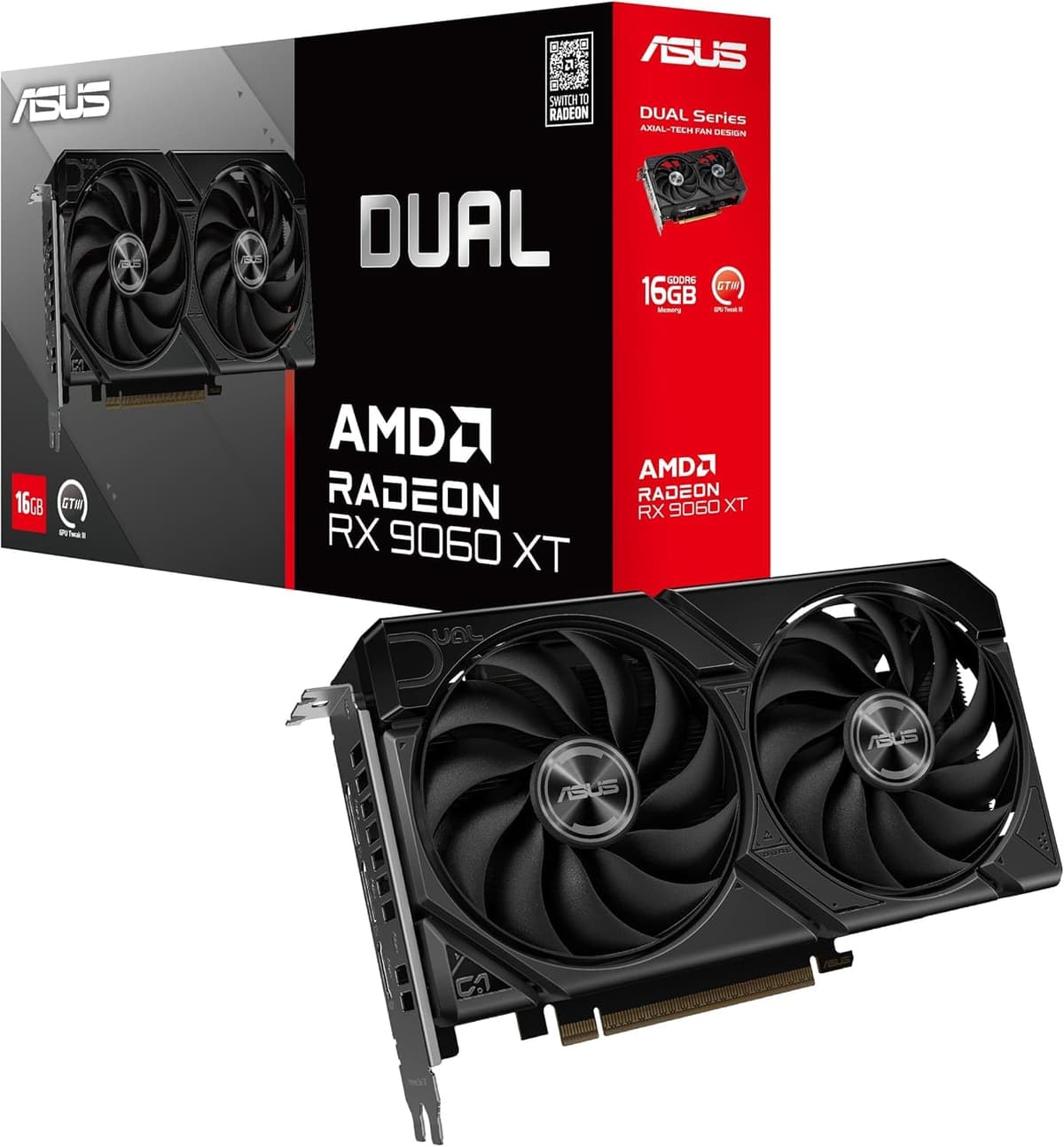 Asus Radeon RX 9060 XT Dual 16GB GDDR6 Tarjeta gráfica PCI-Express 90YV0LG2-M0NA00