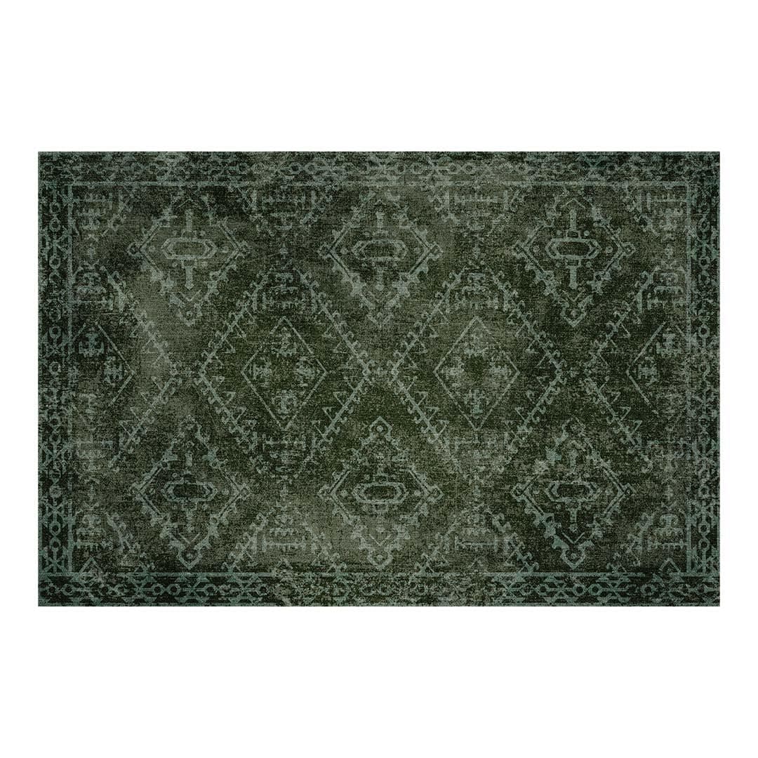 Carolina Creekhouse McCall alfombra vinílica 6'x8' diseño floral geométrico verde 053403CJ