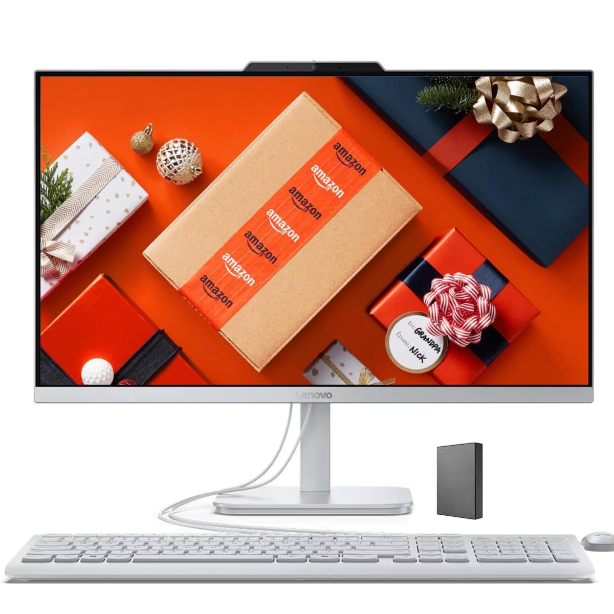 Lenovo IdeaCentre All-in-One 24" FHD - Computadora de Escritorio con Office 365 para la Web de por Vida • 32 GB RAM • 2 TB de Almacenamiento • Intel Core • Teclado y Mouse con Cable • Windows 11 A27002T