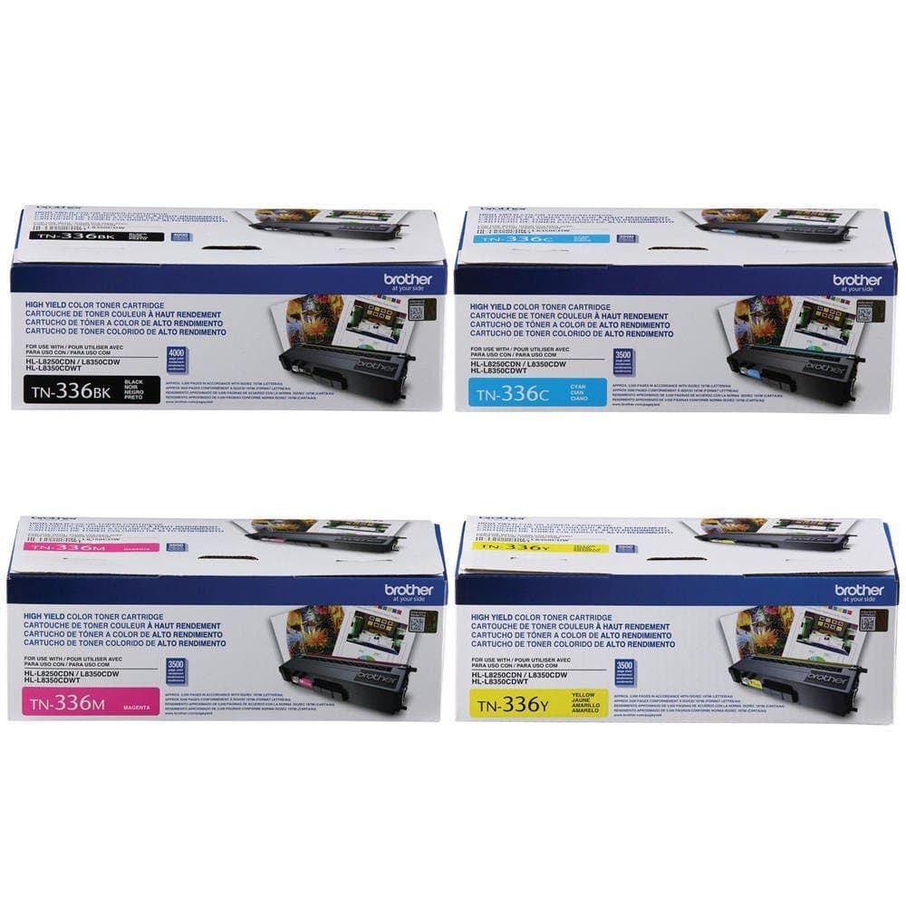 Set de cartuchos de tóner Brother TN336 (Negro, Cian, Magenta, Amarillo)