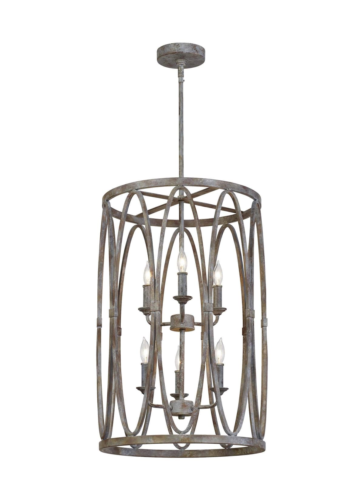Feiss Patrice Chandelier, Lámpara Colgante de 6 Luces, Acabado Deep Abyss F3223/6DA