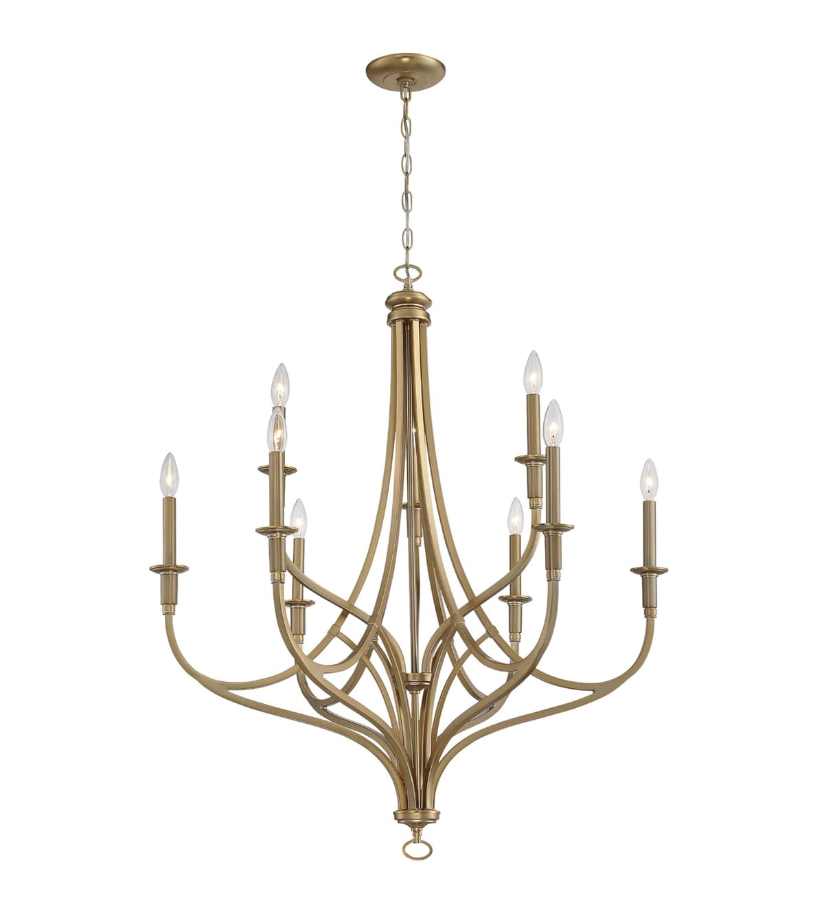 Minka Lavery 1099-740 Covent Park Candelabro 9 Luces, Brushed Honey Gold, 34" H x 39" W