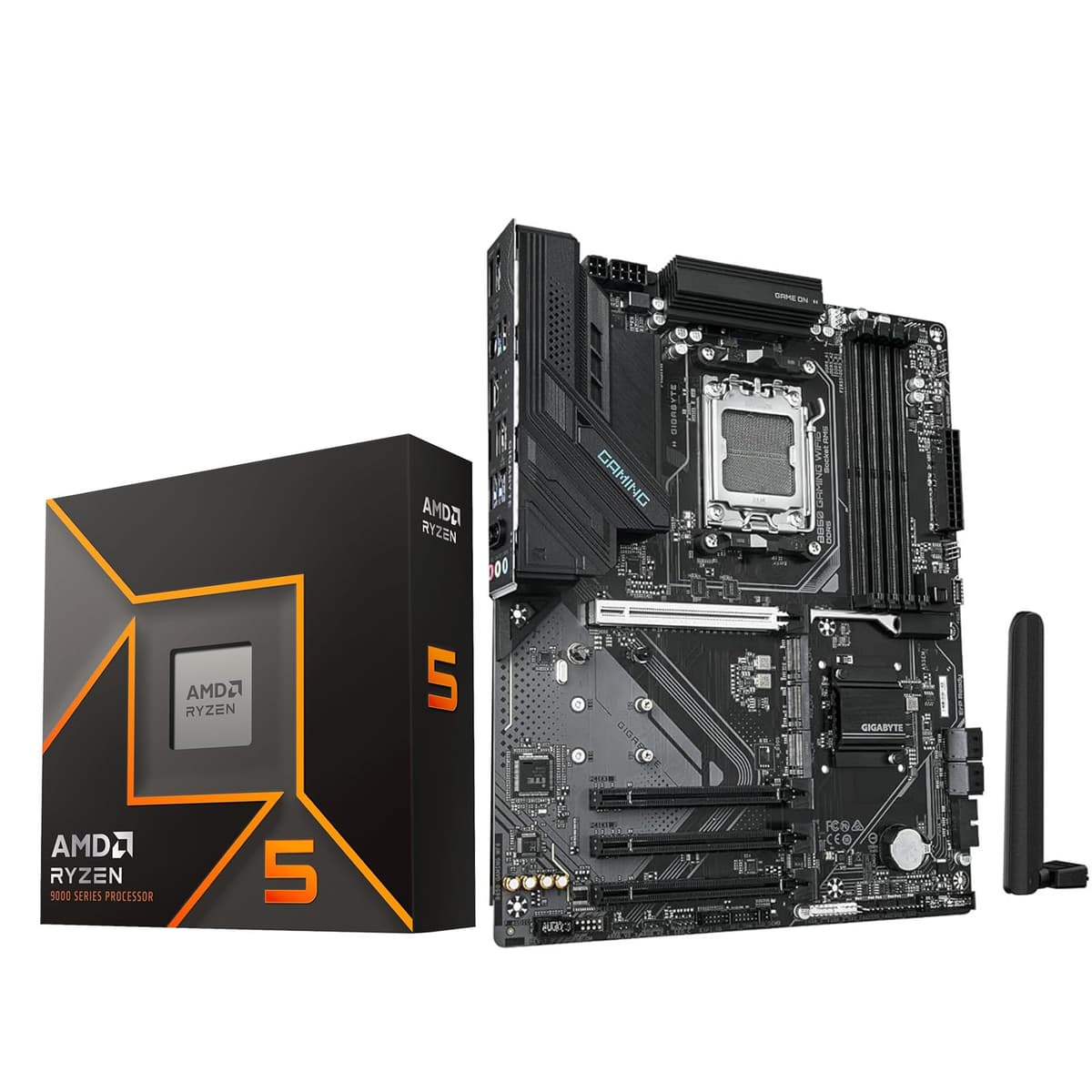 MICRO CENTER Procesador AMD Ryzen 5 9600X con Placa Madre GIGABYTE B850 Gaming WiFi (ATX, DDR5,3x M.2, PCIe 5.0, USB-C, WiFi 6) 9600XGGB850GAMWF6