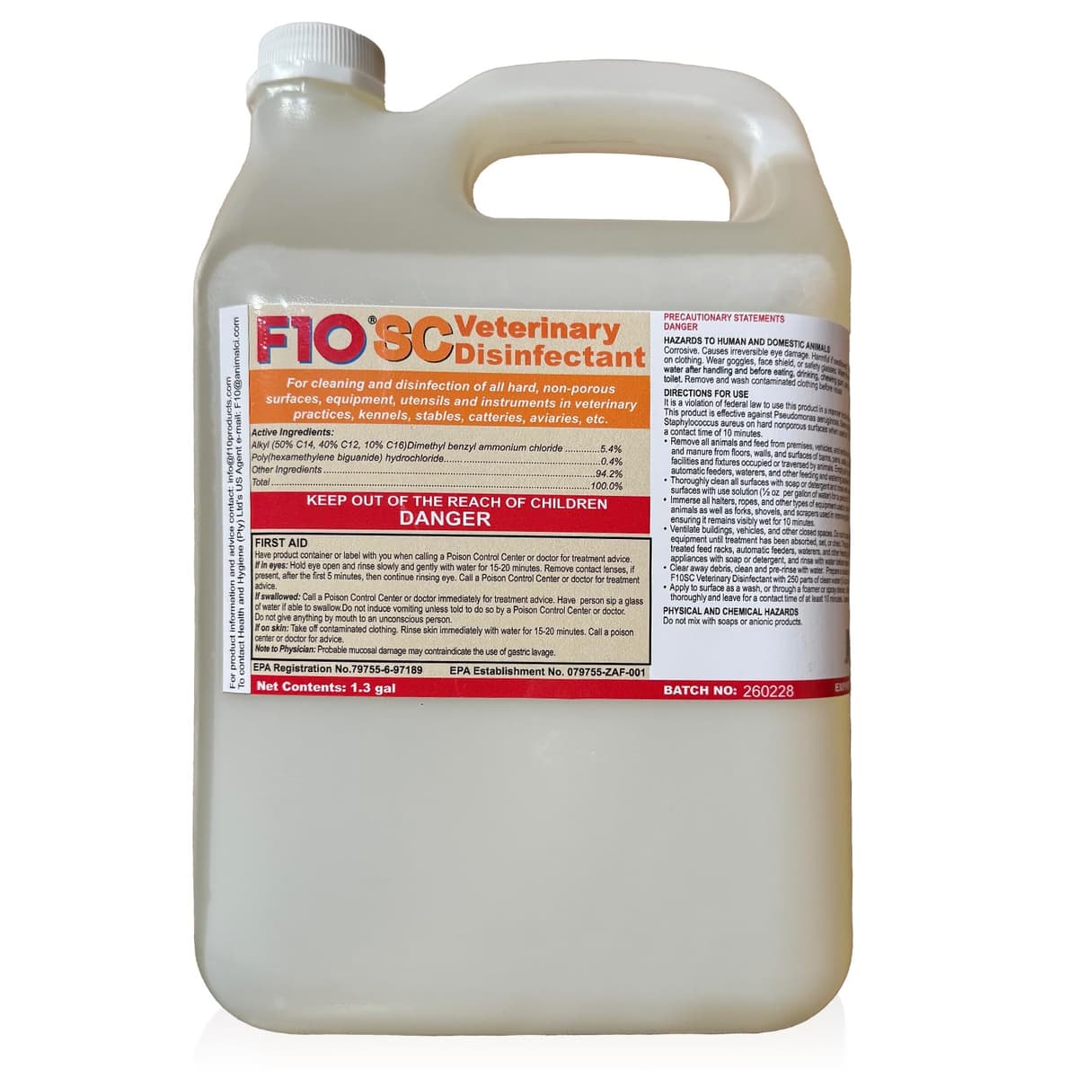F10 SC Desinfectante concentrado veterinario 5L para jaulas, terrarios y clínicas SC5L