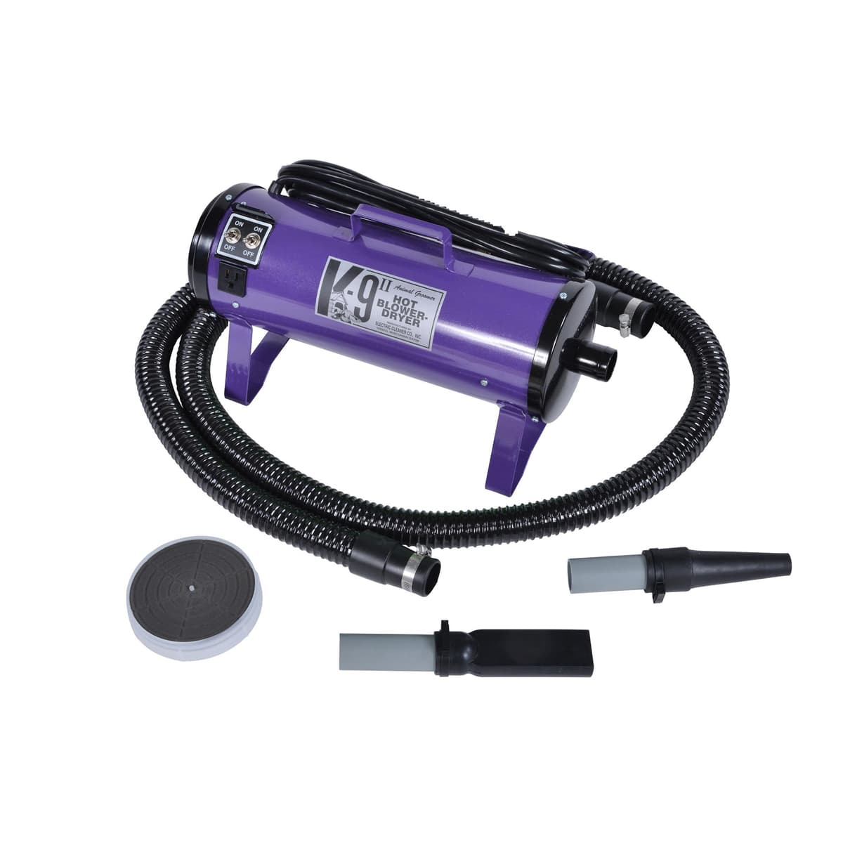 Secador de Perros K9 II de Electric Cleaner Company - Secador de Alta Potencia, 10' Manguera, Deshedding, Púrpura Metálico