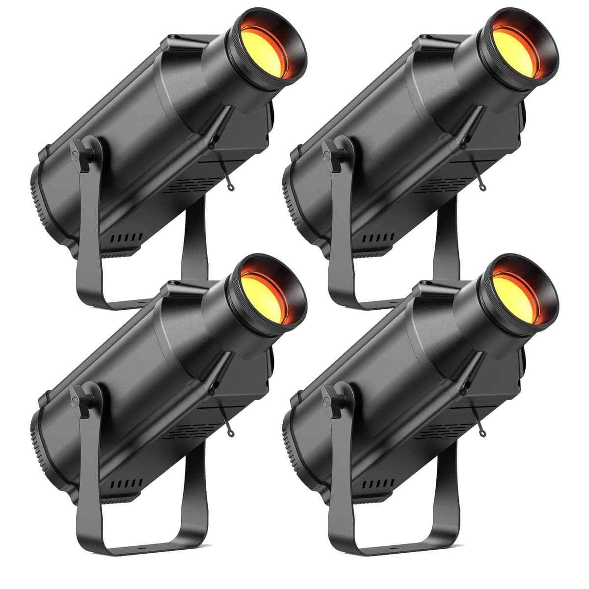 Nitehop 100W Reflectores de Escenario Perfil Spotlights RGB 3en1 Pinspot Lights 25° Ángulo de Haz 3200K-5600K LED COB Uplights DMX512 Luces Disco DJ para Show(4 Pack) ZQ07053